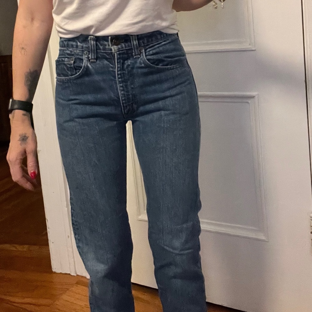 Vtg Levis 505 Jeans Straight Leg 27x32 Regular Fit Blue Denim Made in USA